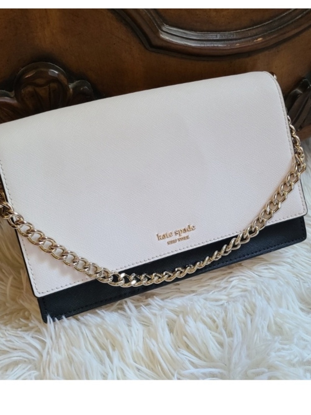 kate spade White and Black Chain Crossbody Shoulder Bag